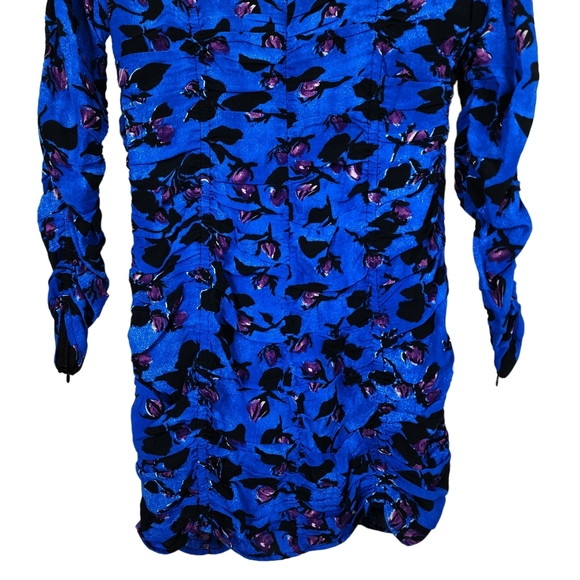 Zara Floral Ruched Long Sleeve Mini Dress - Picture 11 of 13